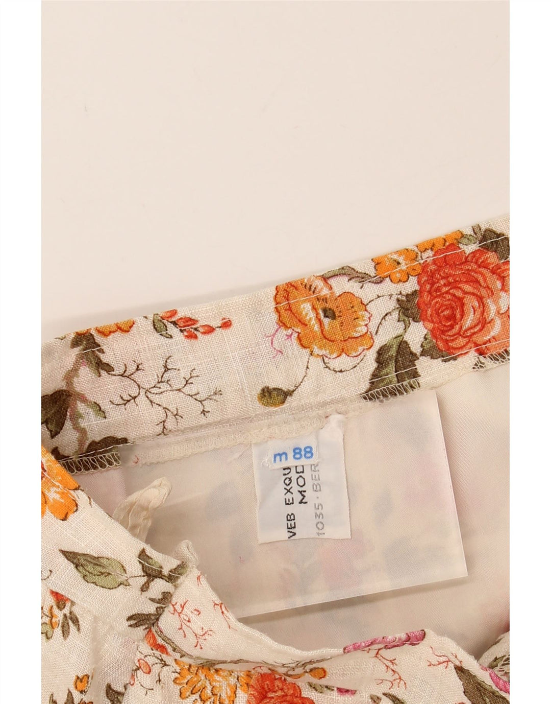 VINTAGE Womens A-Line Skirt W26 Small  Beige Floral Vintage Vintage and Second-Hand Vintage from Messina Hembry 