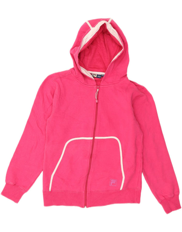 Fila hættetrøje til kvinder med lynlås UK 14 Medium Pink Bomuld