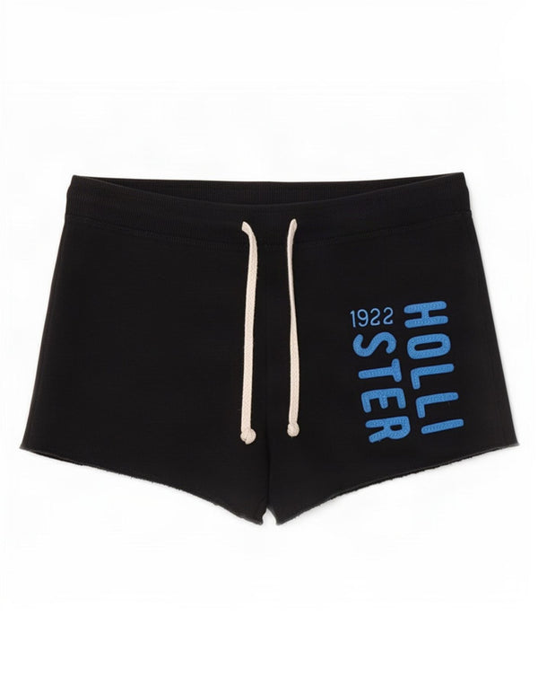 Hollister grafiske sportsshorts til kvinder UK 6 XS sort bomuld