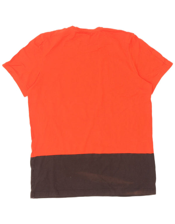 Adidas Grafisk T-Shirt Top til mænd XL Rød Colourblock Bomuld