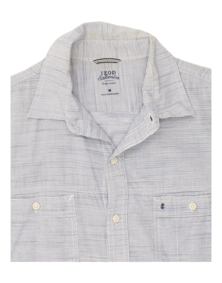 IZOD Mens Short Sleeve Shirt Medium Blue Pinstripe Cotton Vintage Izod and Second-Hand Izod from Messina Hembry 