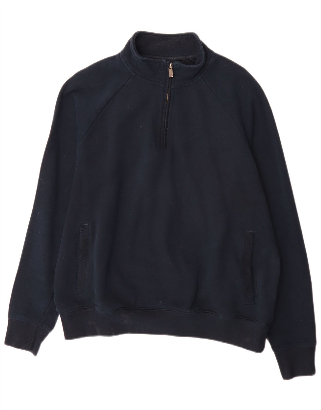 Marks & Spencer Herre 1/4 Zip Regular Fit Sweatshirt Jumper Medium Navyblå
