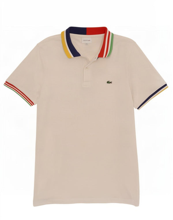 Lacoste Boys Rugby Polo Shirt 15-16 år Hvidstribet bomuld
