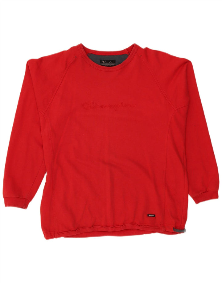 Champion Herre Grafisk Sweatshirt Jumper Large Rød