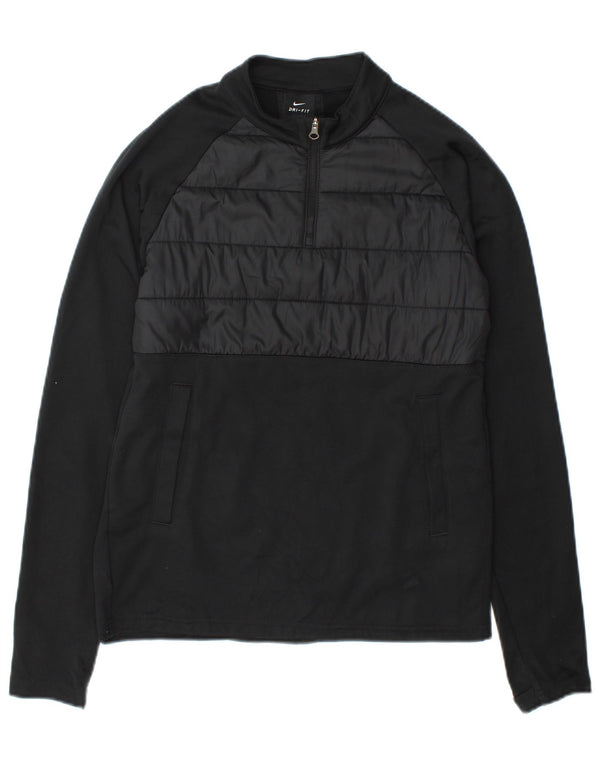 Nike Boys Dri Fit Sweatshirt Jumper med lynlås 12-13 år Stor Sort