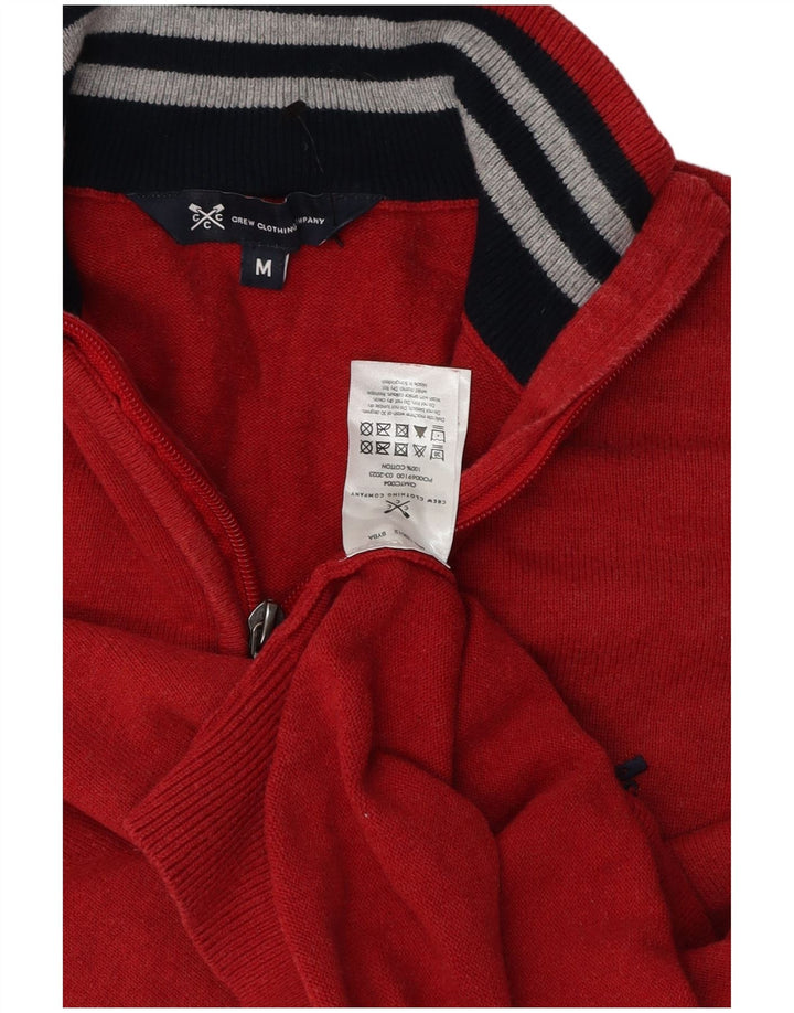 Besætningstøj Herre Zip Neck Jumper Sweater Medium Rød Bomuld