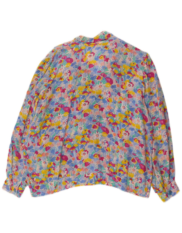 Vintage dameskjorte bluse UK 18 XL Flerfarvet blomster