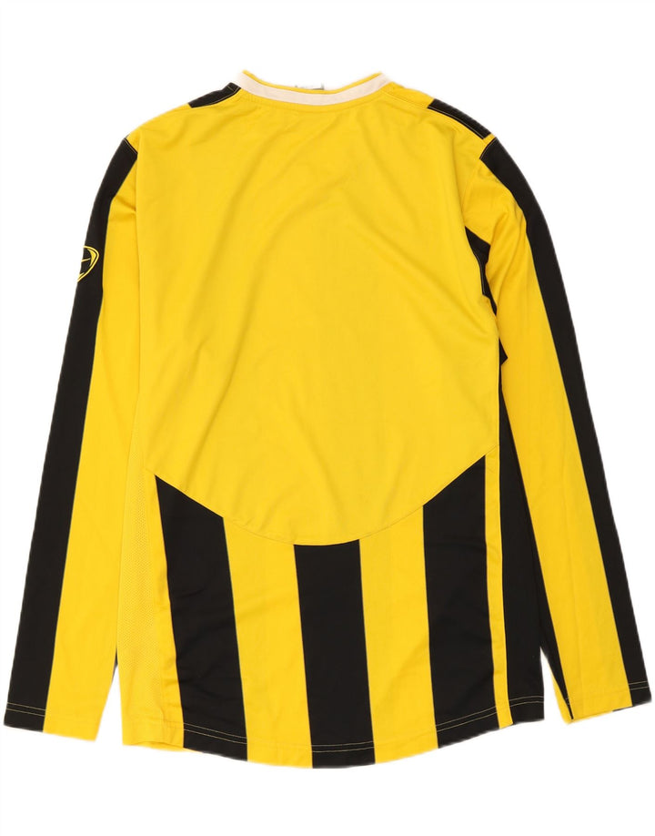Nike Herre Top Langærmet UK 39/41 Medium Gul Stribet Polyester