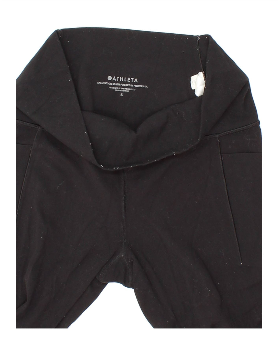 ATHLETA Womens Capri Leggings UK 10 Small Black Nylon Vintage Athleta and Second-Hand Athleta from Messina Hembry 