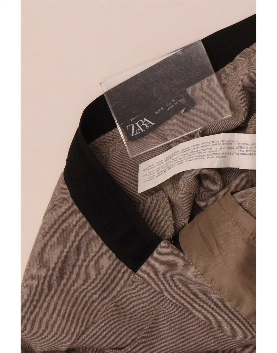 Zara Slim Chino-bukser til kvinder Small W28 L26 Grå polyester