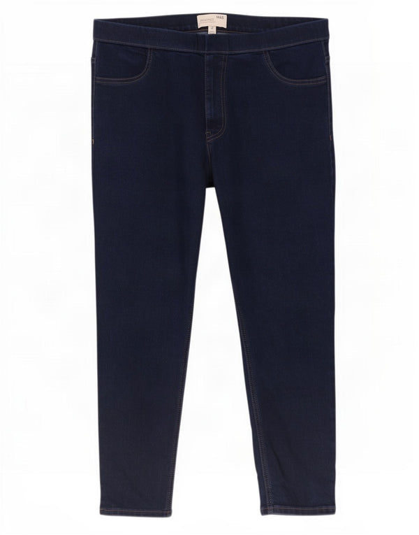 Marks & Spencer Dame Crop Jegging Jeans UK 20 2XL W38 L25 Navy Blue