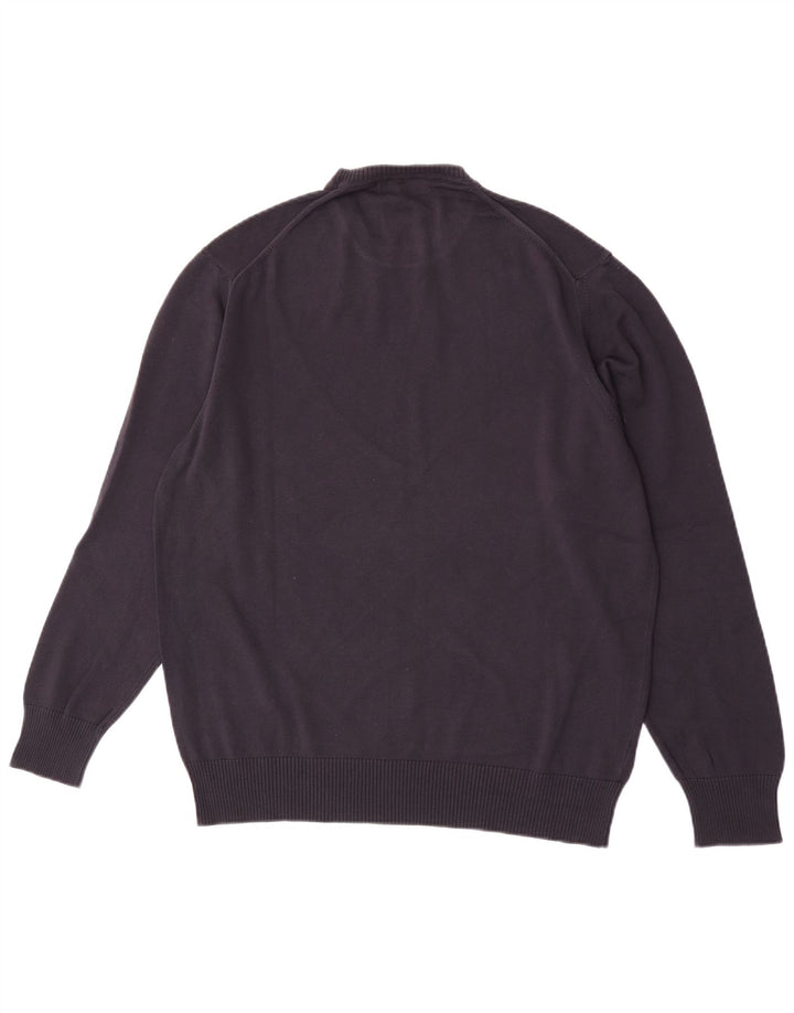 Zara Herre sweater med rund hals XL marineblå bomuld