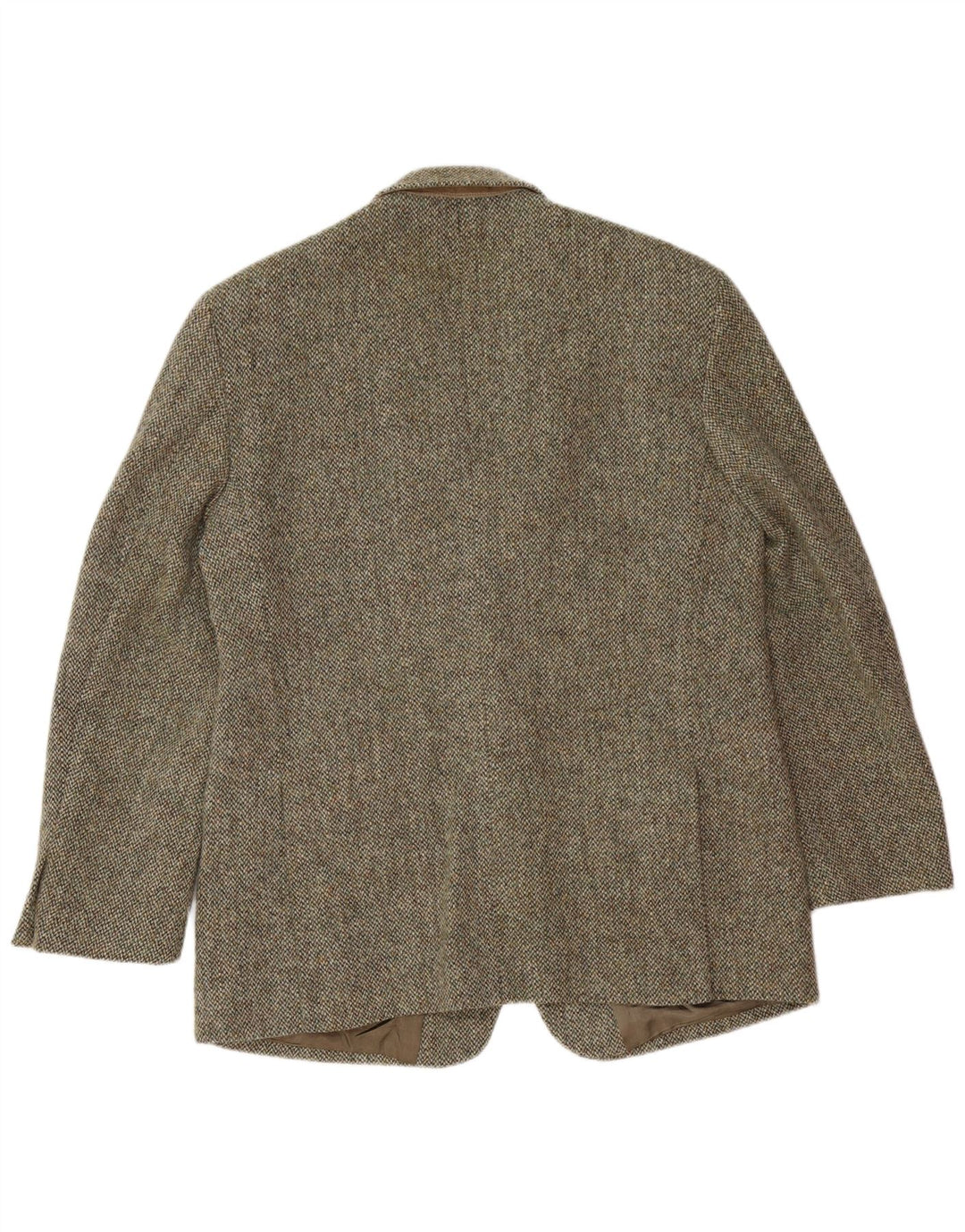 HARRIS TWEED Herre 2-knaps blazerjakke UK 44 2XL Khaki Wool