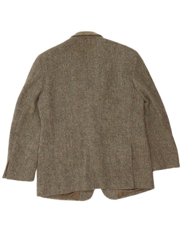 HARRIS TWEED Herre 2-knaps blazerjakke UK 44 2XL Khaki Wool