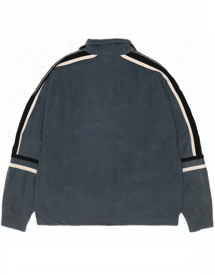Brugi Herre Grafisk Velour Træningsdragt Top Jakke Lille Grå Colourblock