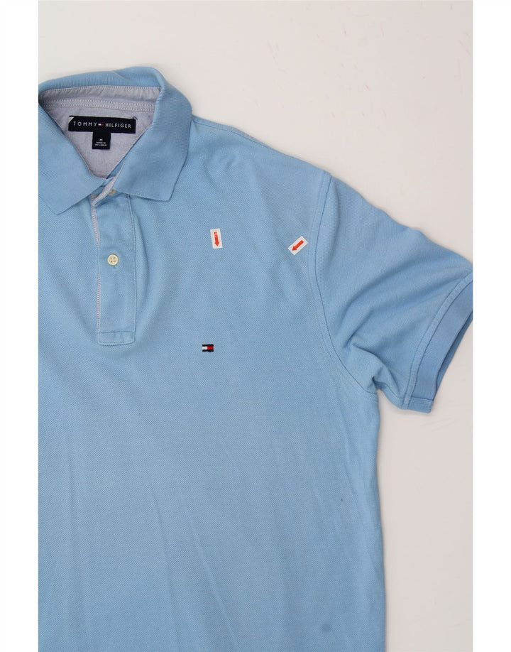 TOMMY HILFIGER Mens Polo Shirt Medium Blue Cotton Vintage Tommy Hilfiger and Second-Hand Tommy Hilfiger from Messina Hembry 