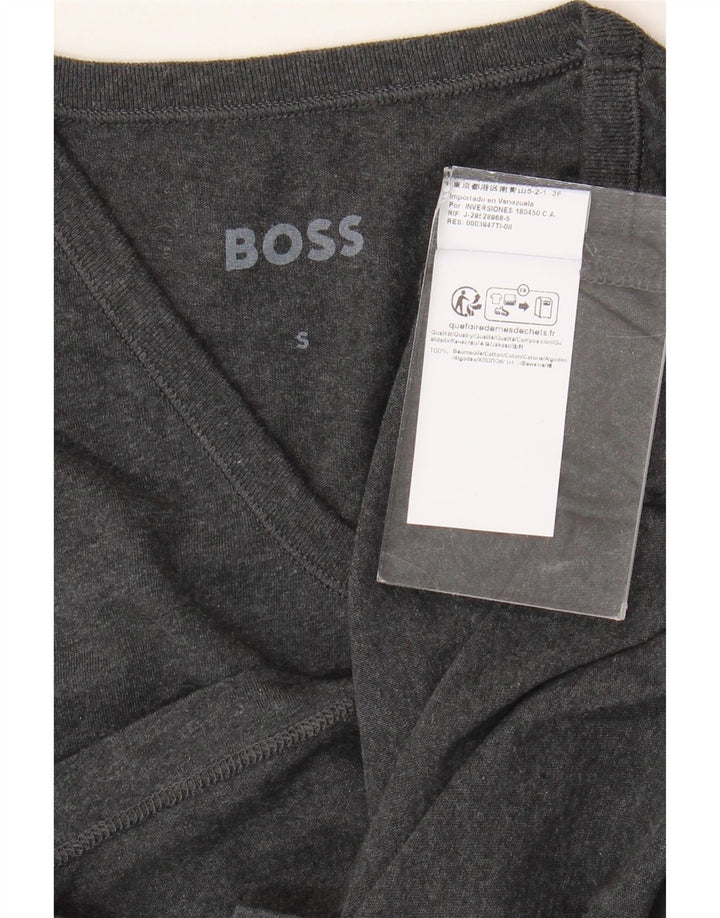 Hugo Boss Herre T-Shirt Top Lille Grå Bomuld