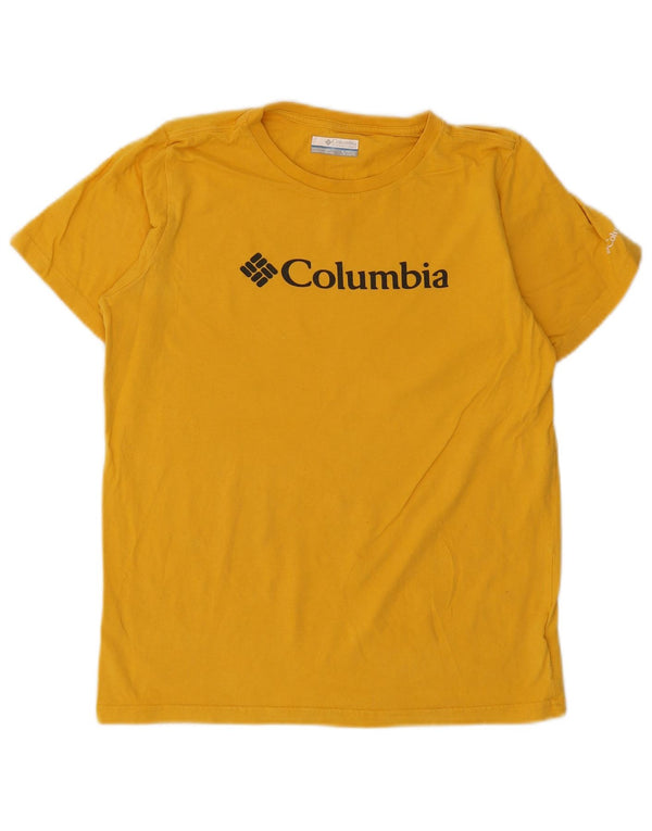 Columbia Boys Grafisk T-Shirt Top 15-16 år XL Gul Bomuld