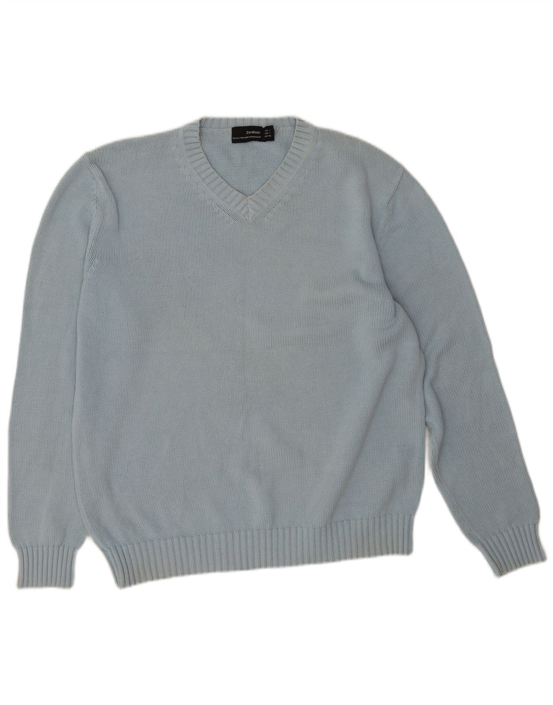 Zara Herre V-hals sweater Stor Blå Bomuld