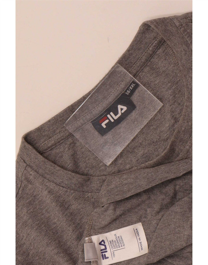 Fila Herre T-Shirt Top IT 56 2XL Grå Flecked