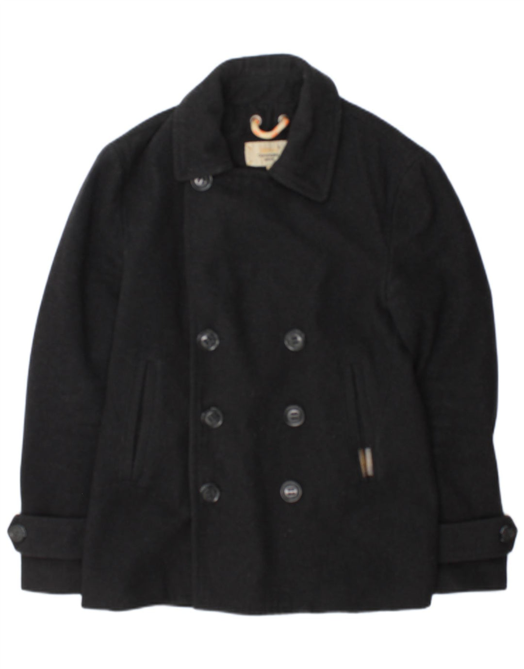 Superdry Herre Commodity Pea Coat UK 38 Medium Grey Wool