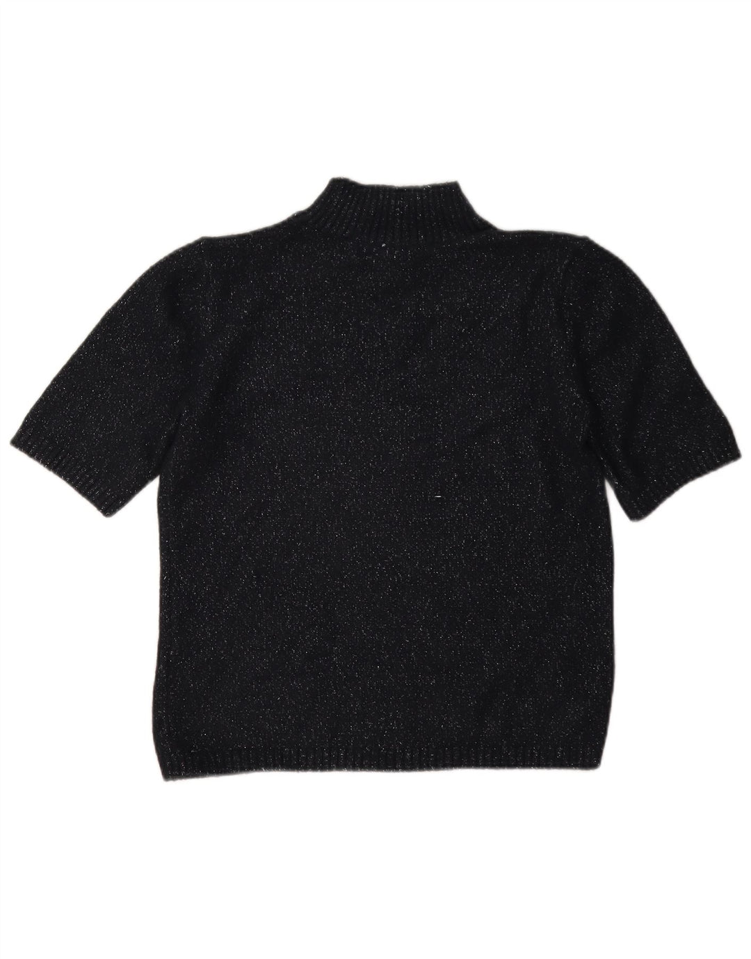 Marks & Spencer Dame Turtle Neck Sweater UK 10 Small Black Flecked