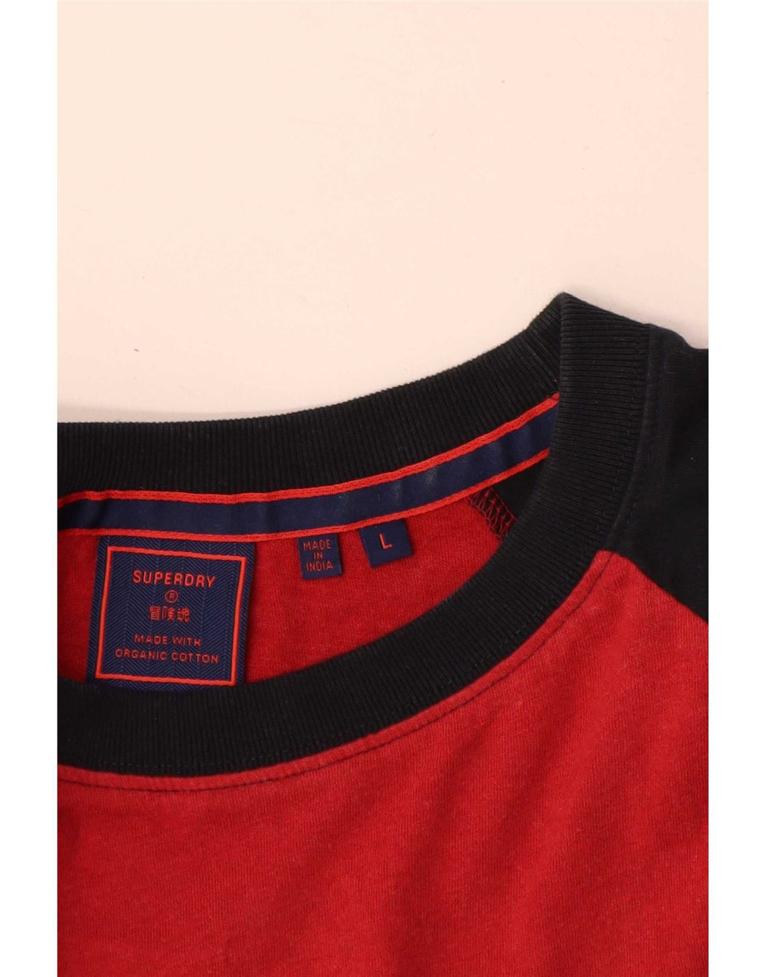 Superdry Herre T-shirt Top Stor Rød Colourblock Bomuld