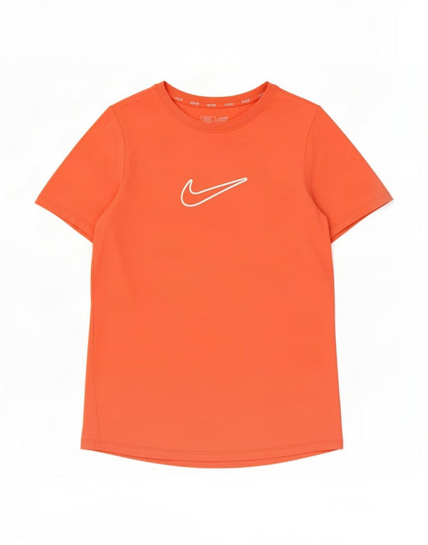 Nike piger Dri Fit grafisk T-shirt top 13-14 år XL orange polyester