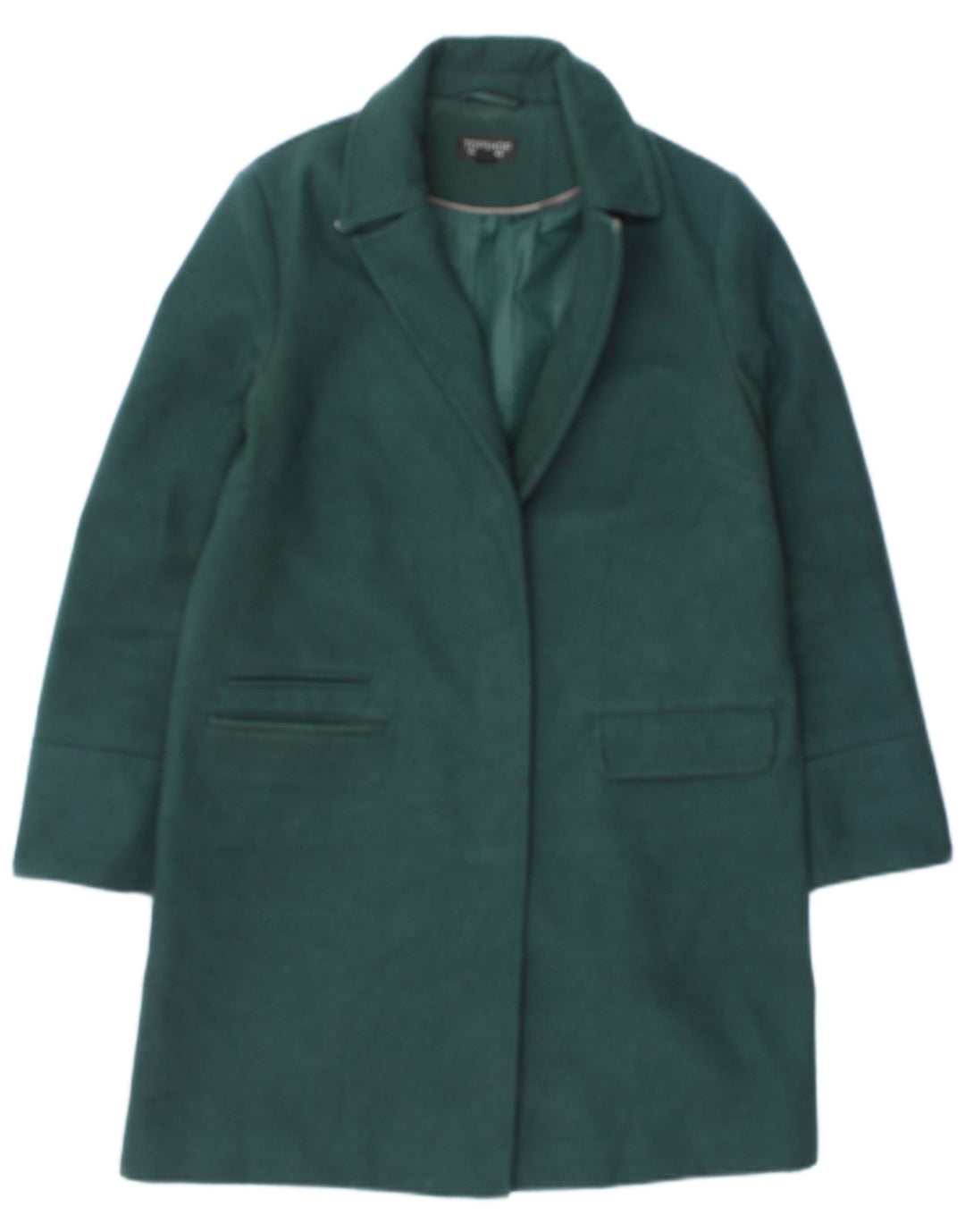 Topshop Dame Overfrakke UK 8 Lille Grøn Polyester