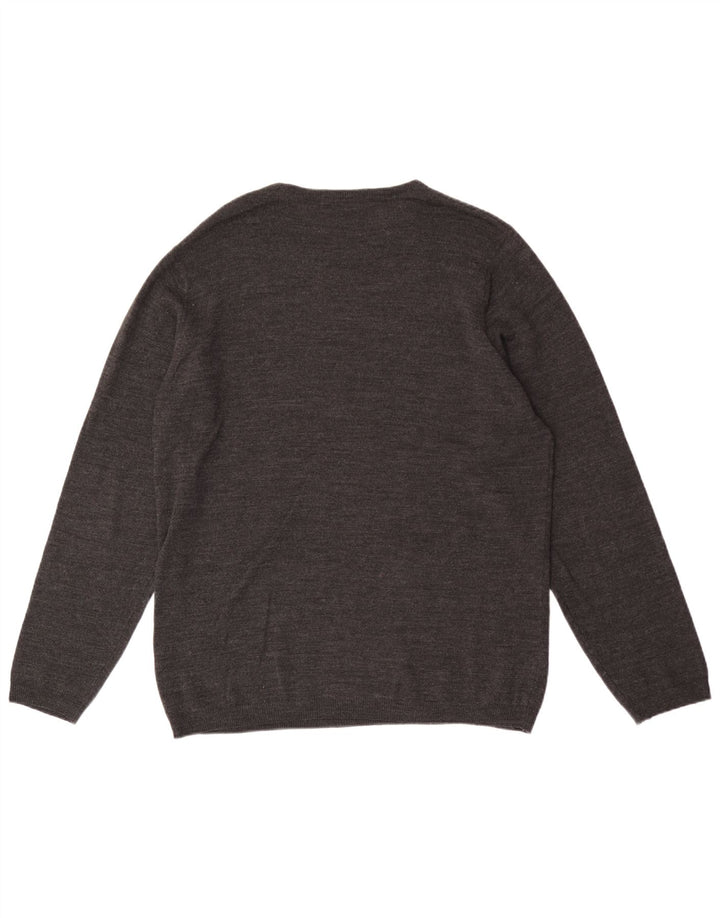 Marks & Spencer Herre sweater med rund hals, mellemgrå akryl