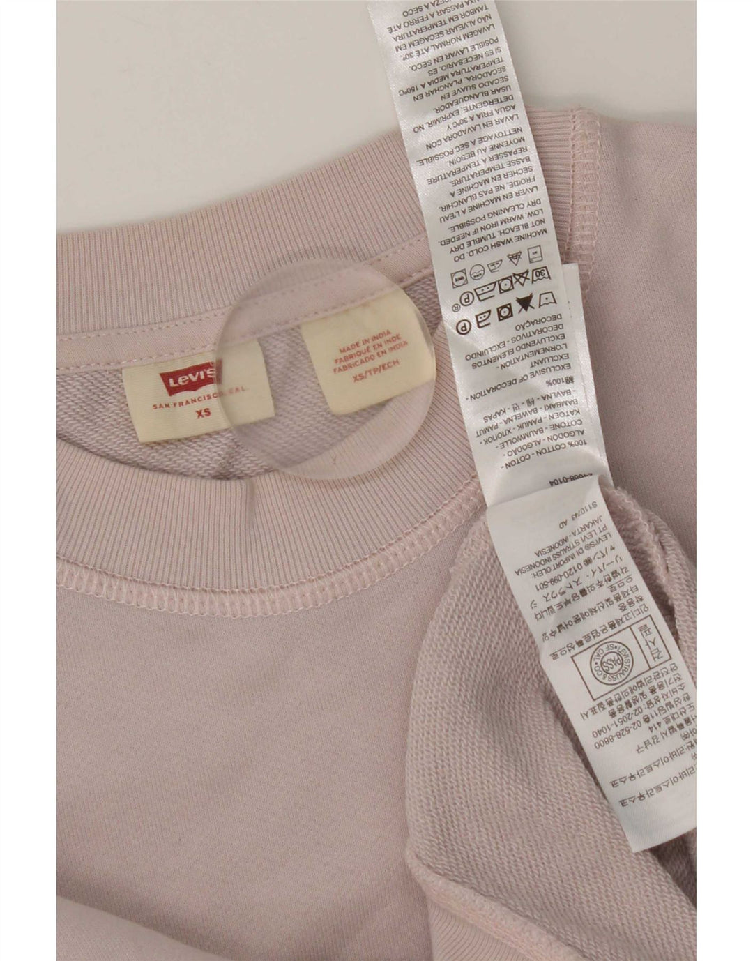 Levi's Dame Oversized Sweatshirt Jumper UK 6 XS Pink Bomuld