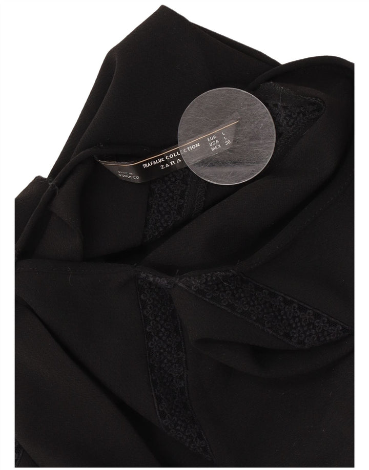 Zara Dame Kortærmet Playsuit UK 14 Large Sort