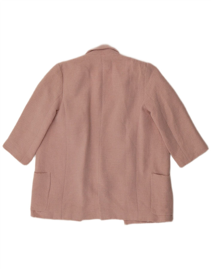 ZARA Dame 3/4 ærmet åben blazerjakke UK 6 XS Pink