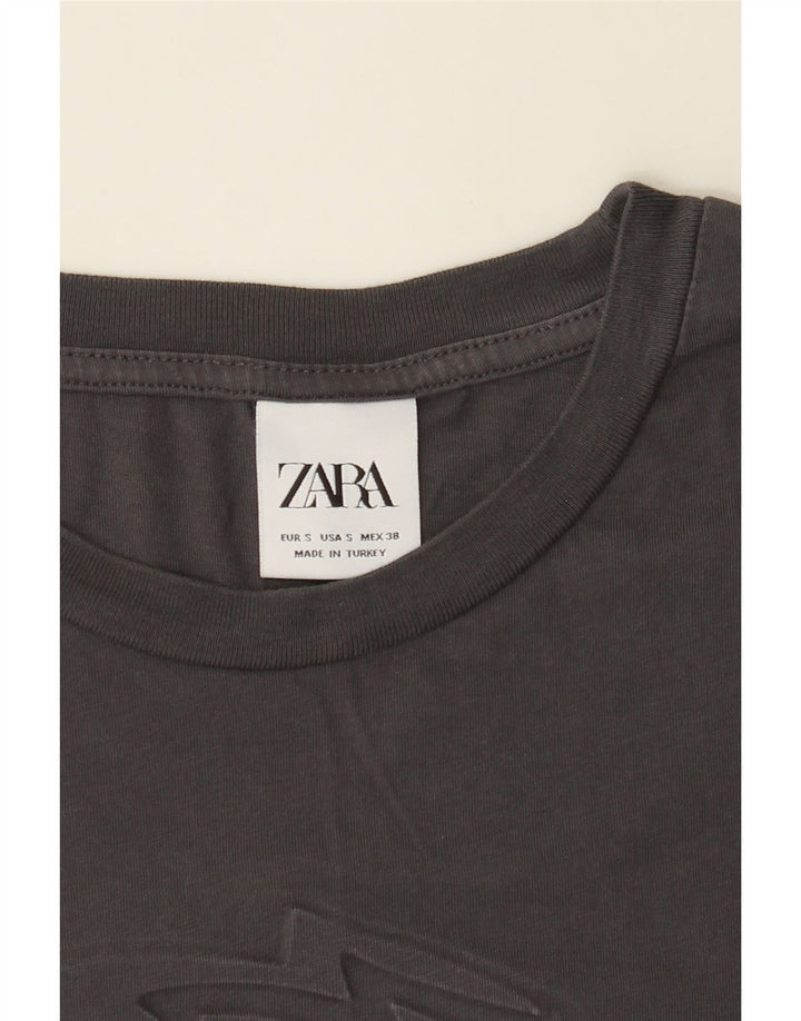 ZARA Mens Graphic T-Shirt Top Small Grey Cotton Vintage Zara and Second-Hand Zara from Messina Hembry 