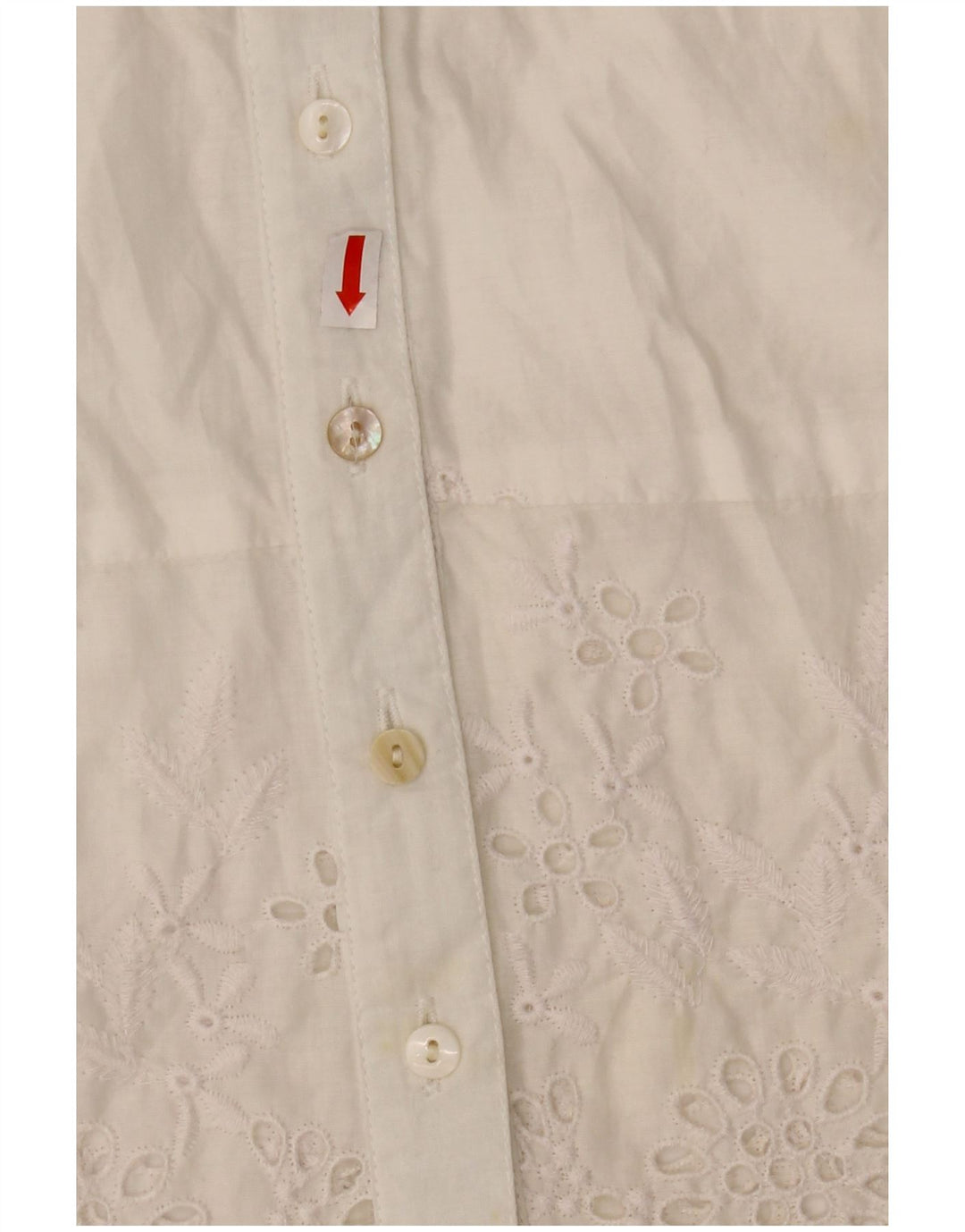 WAREHOUSE Kortærmet skjortebluse til kvinder UK 10 Lille hvid polyester