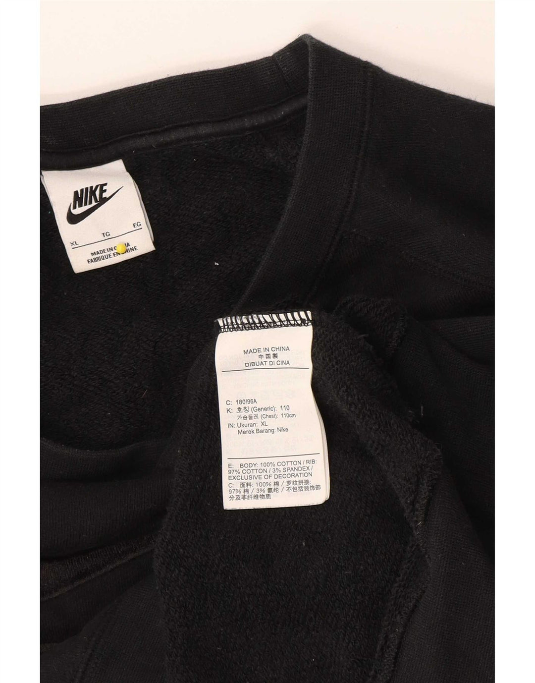 Nike grafisk sweatshirt til mænd XL sort bomuld