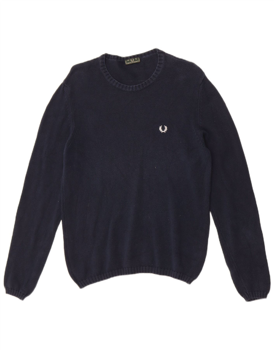 Fred Perry Herre sweater med rund hals, stor marineblå bomuld