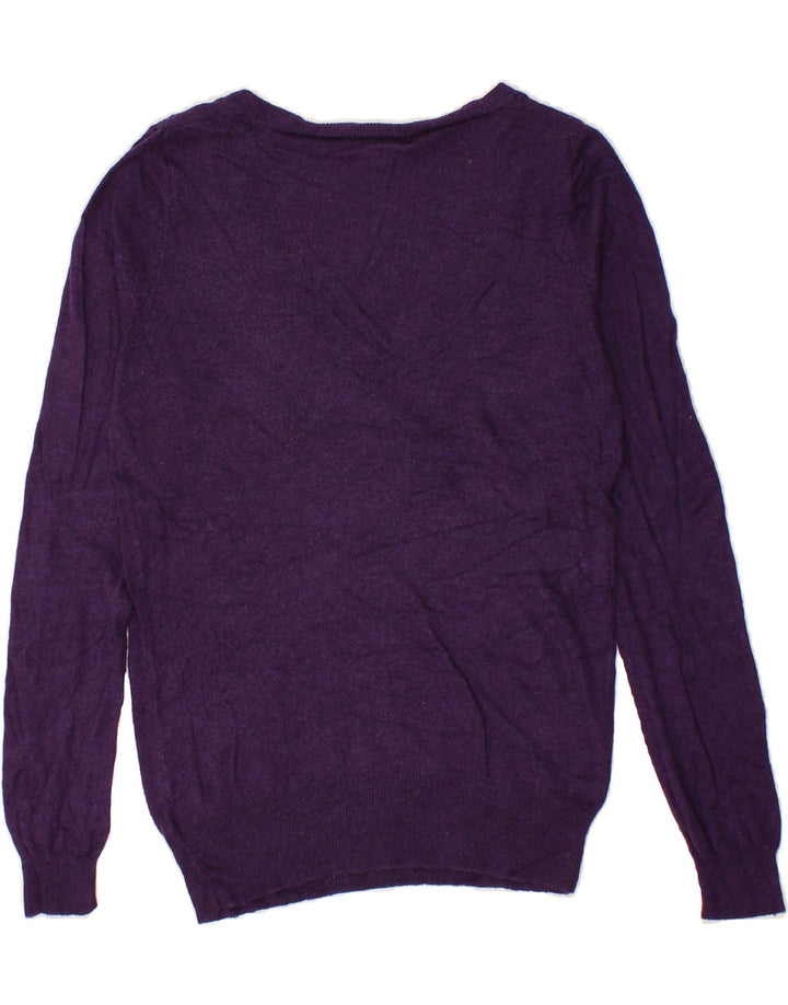 MOSSIMO Womens V-Neck Jumper Sweater UK 14 Medium Purple Nylon Vintage Mossimo and Second-Hand Mossimo from Messina Hembry 