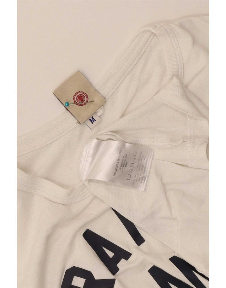 Franklin & Marshall Herre grafisk T-shirt top mellem hvid bomuld