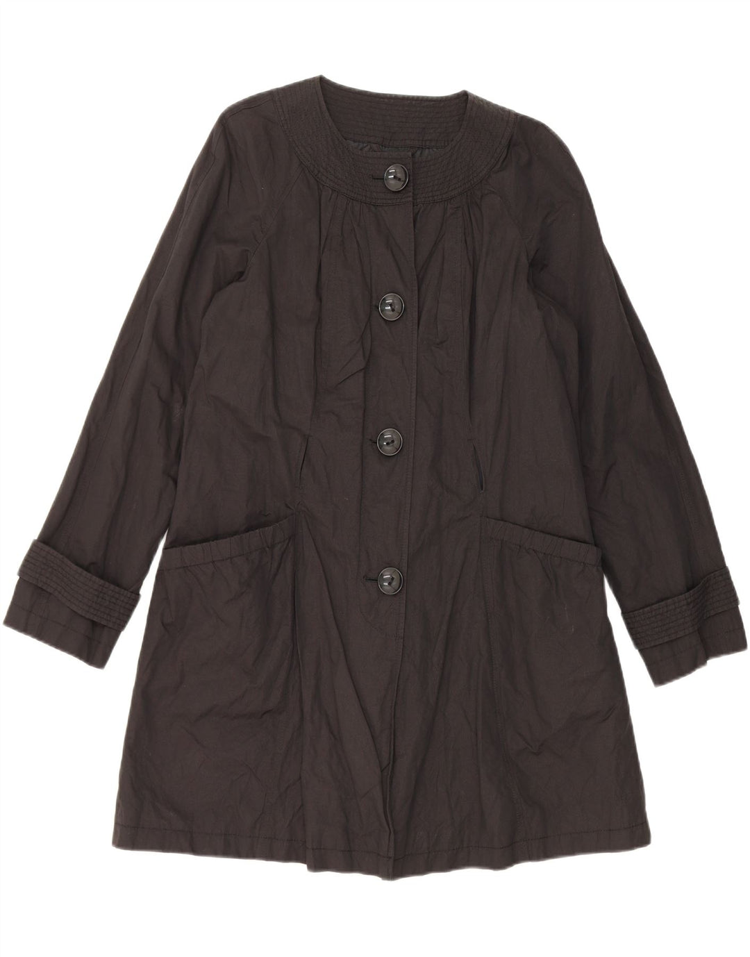 Marks & Spencer Womens Autograph Trench Coat UK 14 Medium Black Bomuld