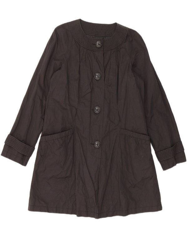 Marks & Spencer Womens Autograph Trench Coat UK 14 Medium Black Bomuld