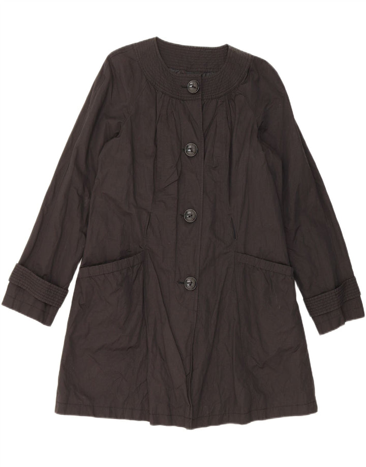 Marks & Spencer Womens Autograph Trench Coat UK 14 Medium Black Bomuld
