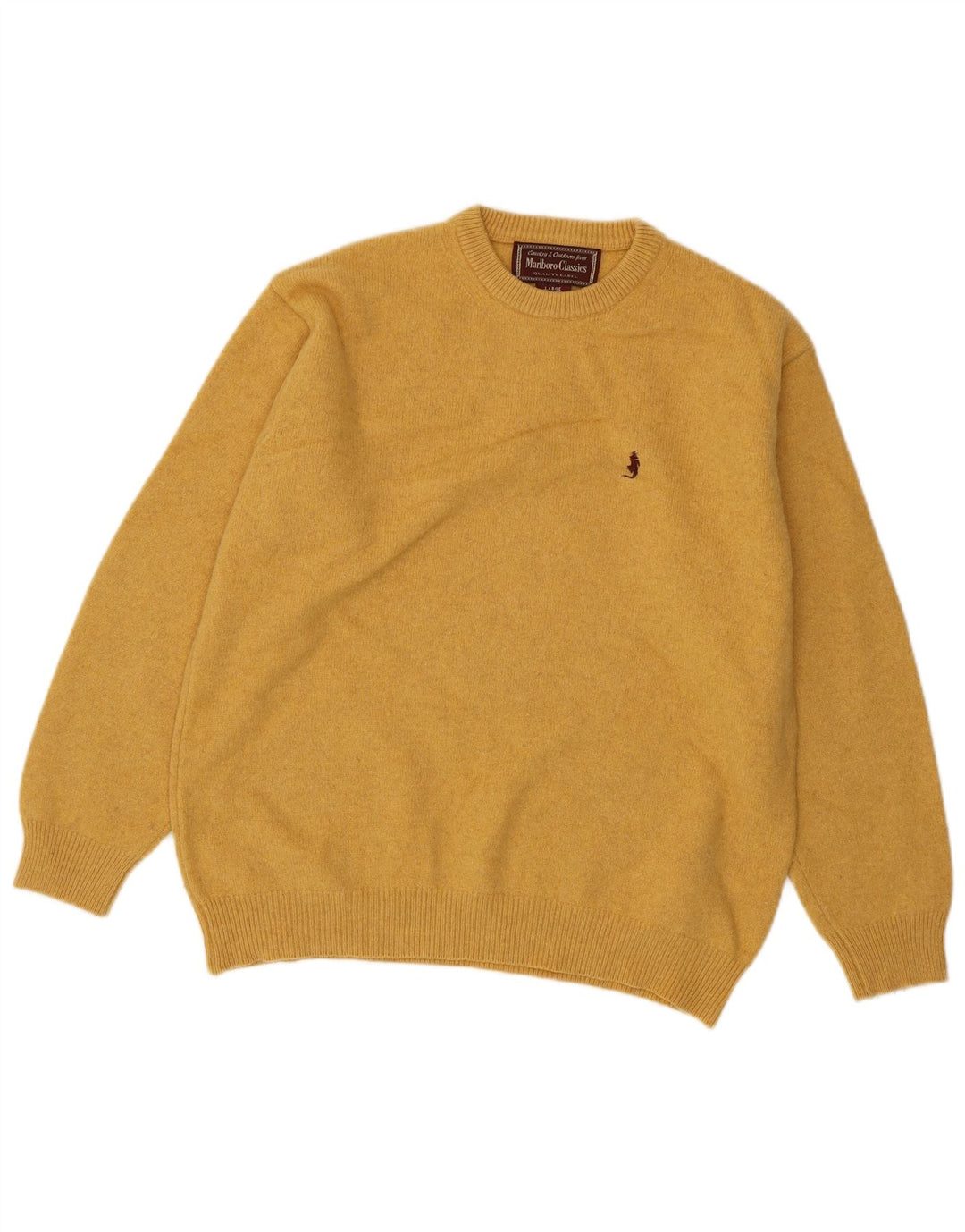 MARLBORO CLASSICS Dame sweater med rund hals DK 16 Stor gul uld