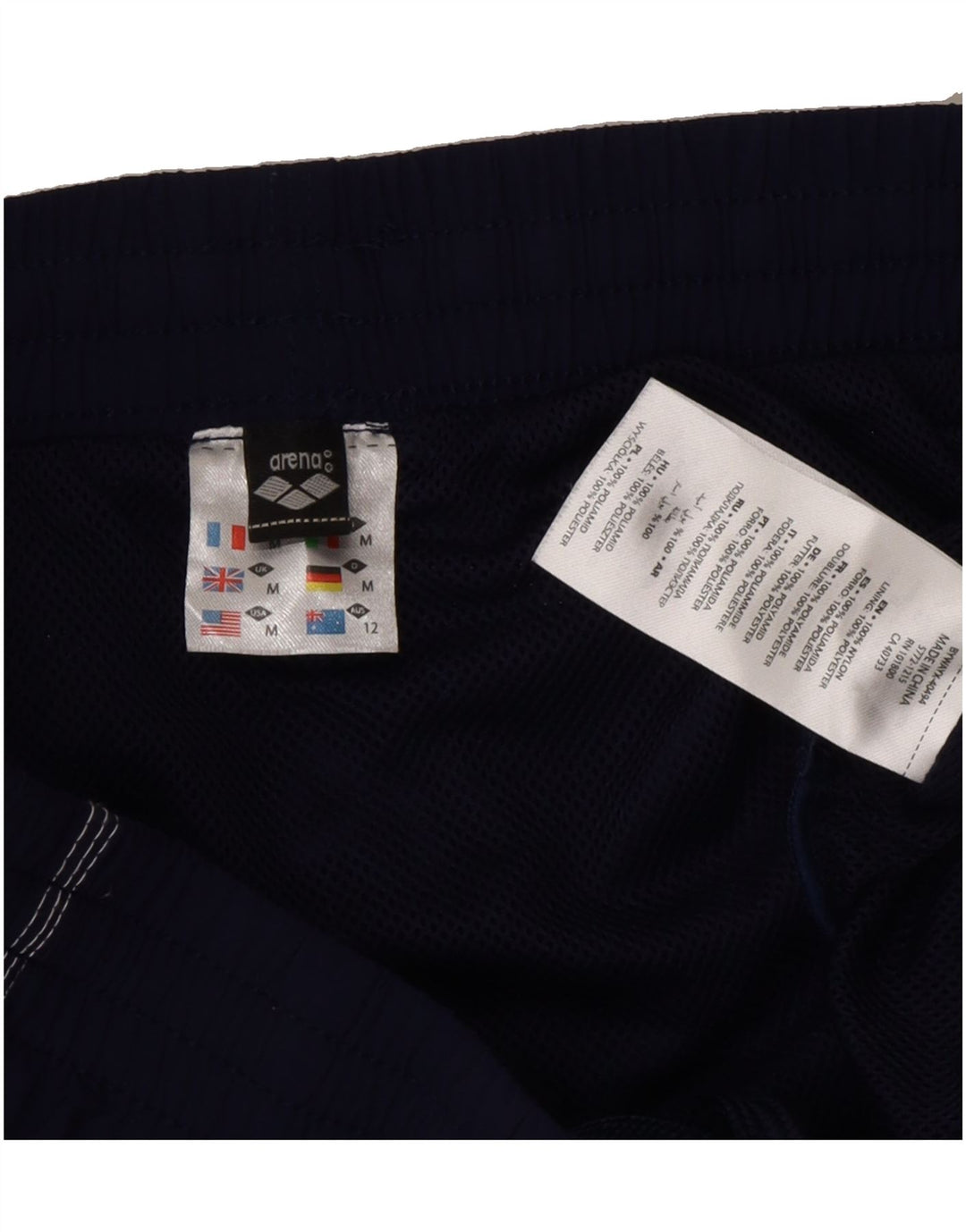 ARENA Mens Sport Shorts Medium  Navy Blue Polyester Vintage Arena and Second-Hand Arena from Messina Hembry 