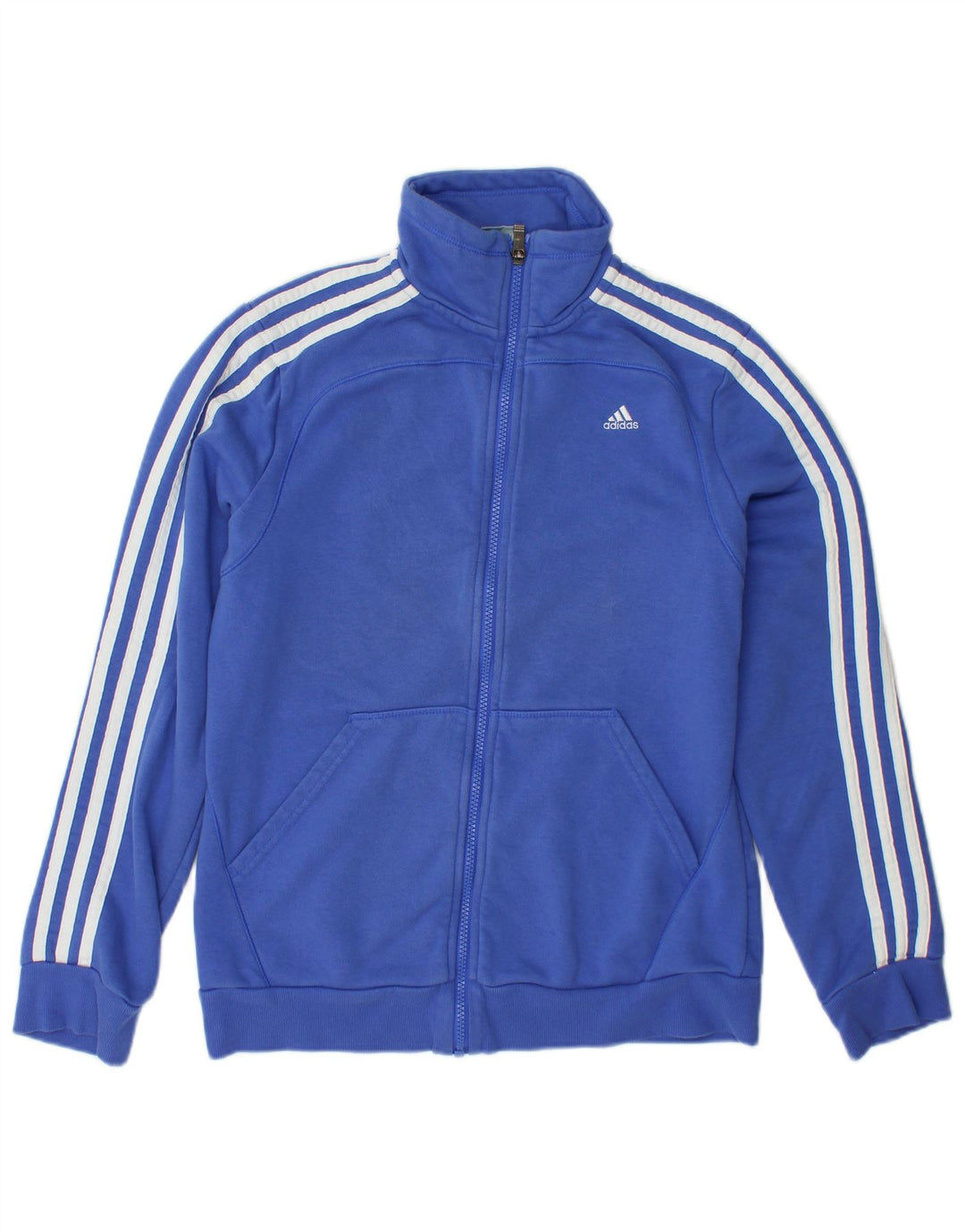 ADIDAS Dame Climalite træningsdragt topjakke UK 12/14 Medium Blue Bomuld