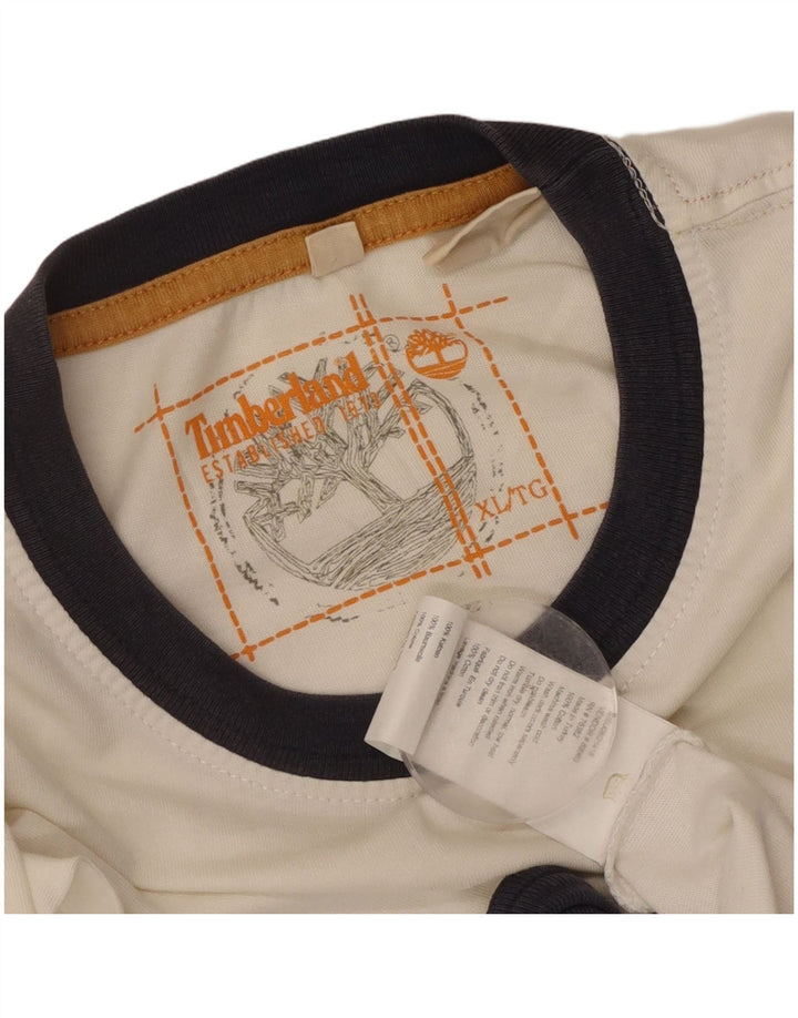 Timberland Herre grafisk T-shirt Top XL Off White Bomuld