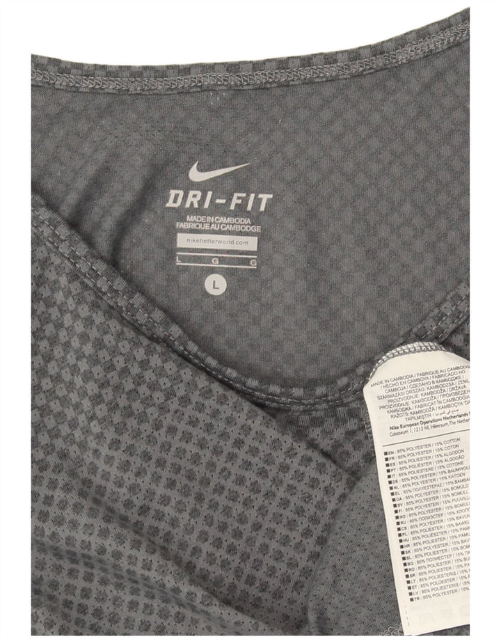 Nike Herre Dri Fit Vest Top Stor Grå Stribet Polyester