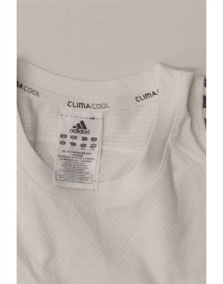 Adidas Herre Climacool T-Shirt Top Stor Hvid Polyester