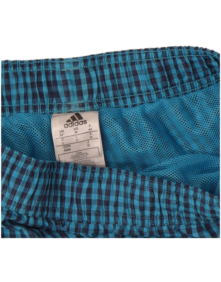 ADIDAS Badeshorts til mænd, store blå Gingham-polyester