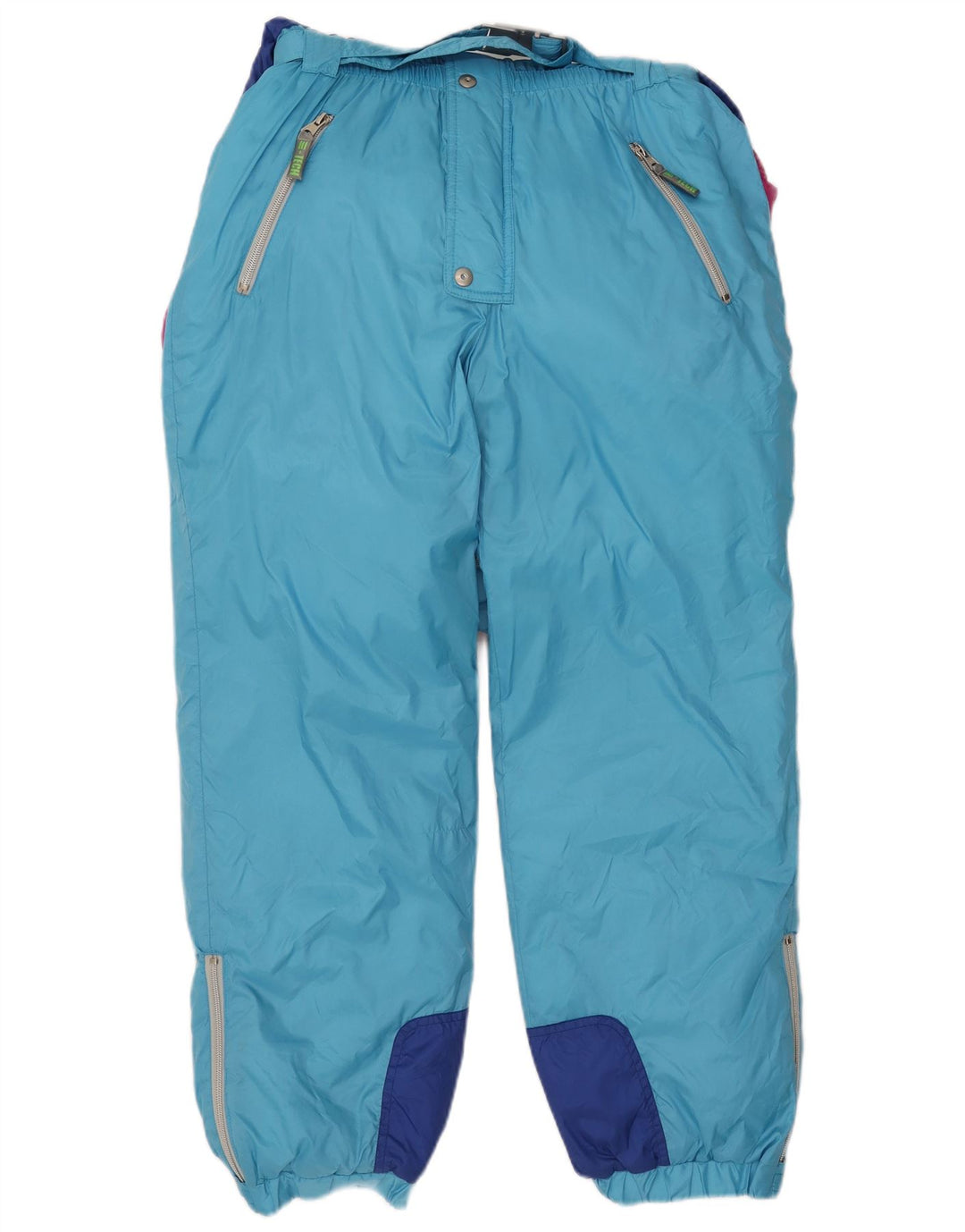 Cacao Dame Hætte Ski Jumpsuit IT 46 Stor Blå Colourblock Nylon